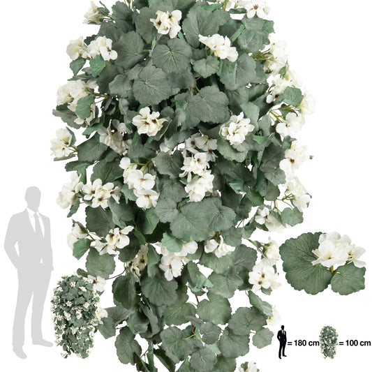 Muscata artificiala curgatoare 90 cm cu 352 frunze si 59 flori albe
