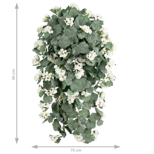 Muscata artificiala curgatoare 90 cm cu 352 frunze si 59 flori albe