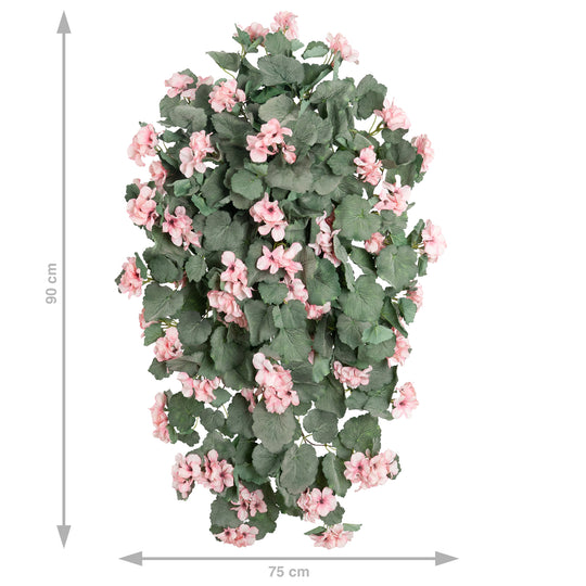 Muscata artificiala curgatoare 90 cm cu 352 frunze si 59 flori roz deschis