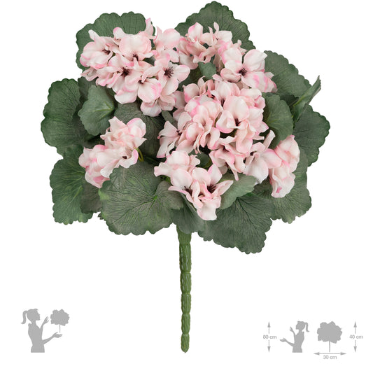 Muscata artificiala tufa H40 cm cu 48 frunze si 11 flori ivory