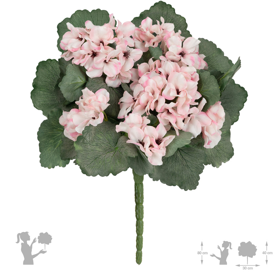 Muscata artificiala tufa H40 cm cu 48 frunze si 11 flori ivory