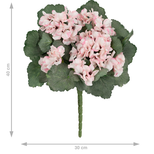 Muscata artificiala tufa H40 cm cu 48 frunze si 11 flori ivory