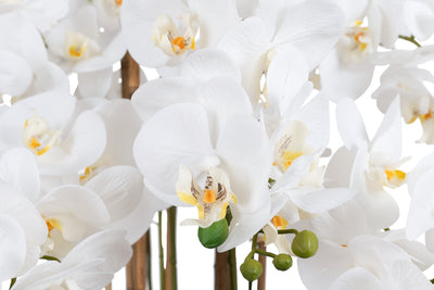 Orhidee artificiala alb cu aspect natural H85 cm cu 9 tulpini