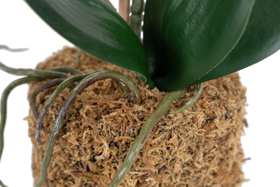 Orhidee artificiala alba cu aspect natural H43 cm cu 1 tulpina