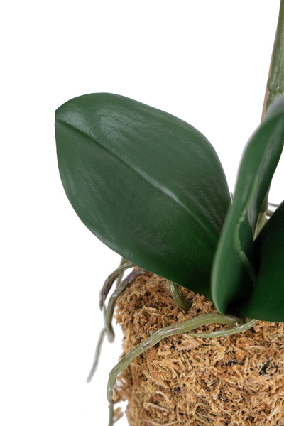 Orhidee artificiala alba cu aspect natural H43 cm cu 1 tulpina