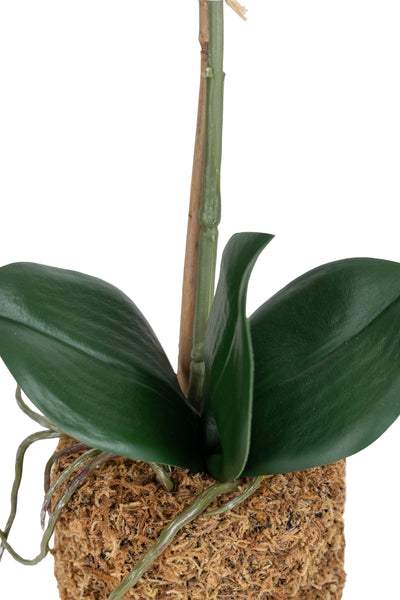 Orhidee artificiala alba cu aspect natural H43 cm cu 1 tulpina