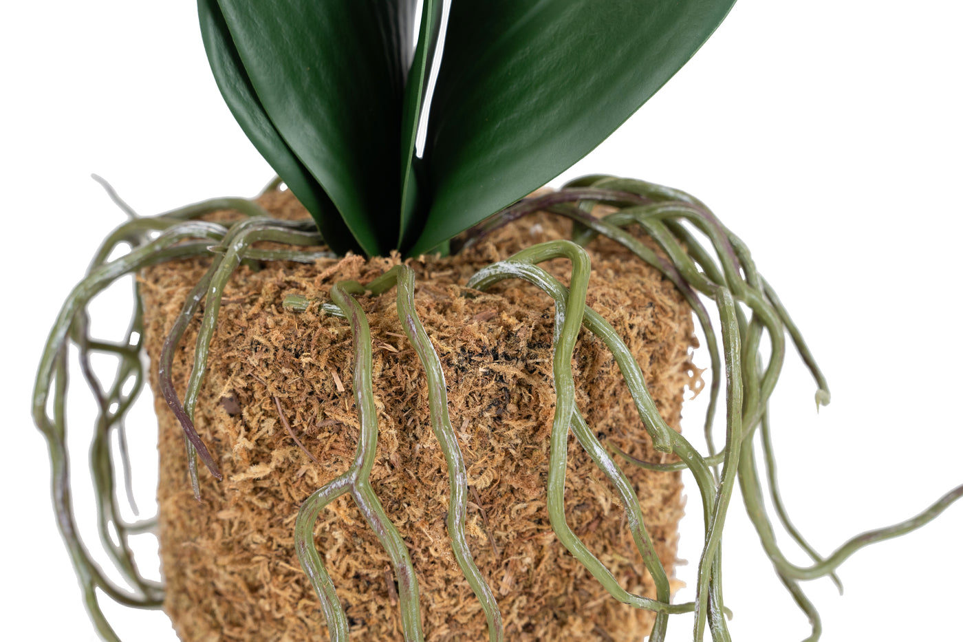 Orhidee artificiala alba cu aspect natural H46 cm cu 2 tulpini