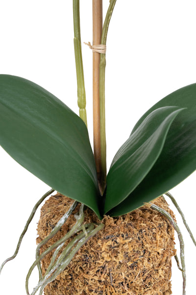 Orhidee artificiala alba cu aspect natural H46 cm cu 2 tulpini