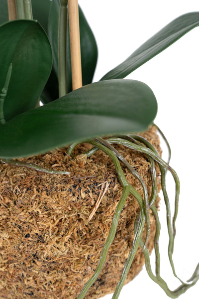 Orhidee artificiala alba cu aspect natural H49 cm cu 3 tulpini