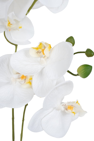 Orhidee artificiala alba cu aspect natural H51 cm cu 2 tulpini