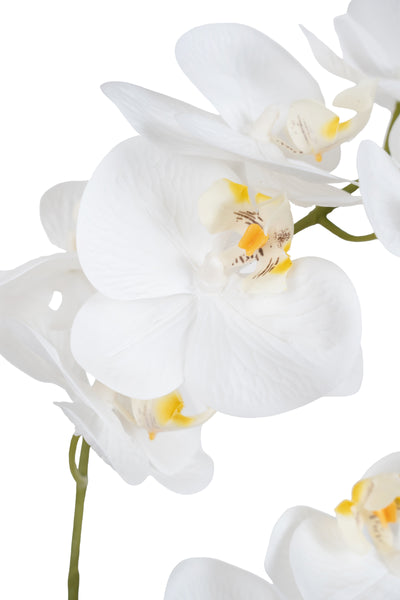 Orhidee artificiala alba cu aspect natural H51 cm cu 2 tulpini