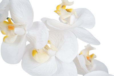 Orhidee artificiala alba cu aspect natural H52 cm cu 5 tulpini