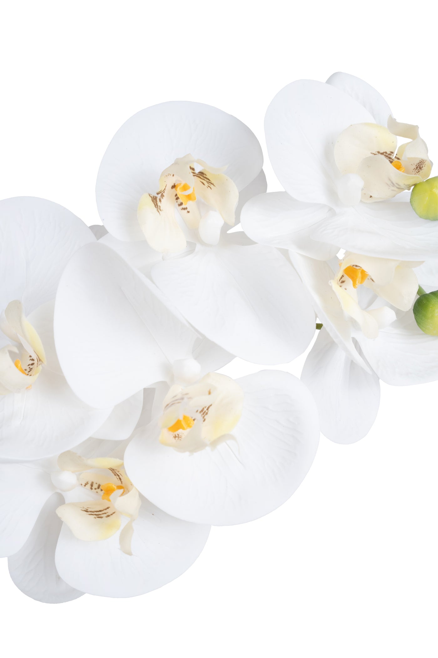 Orhidee artificiala alba cu aspect natural H54 cm cu 3 tulpini