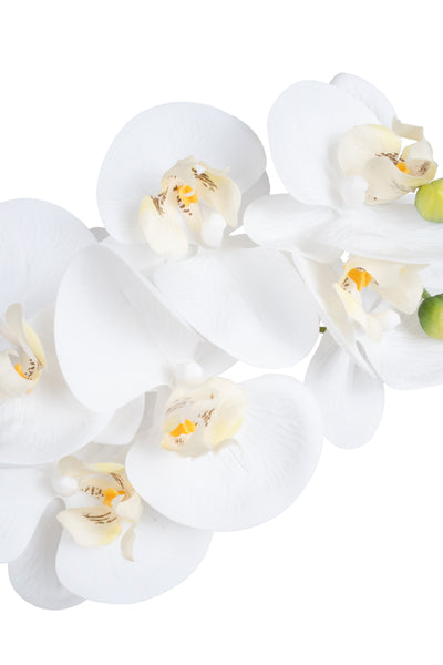 Orhidee artificiala alba cu aspect natural H54 cm cu 3 tulpini