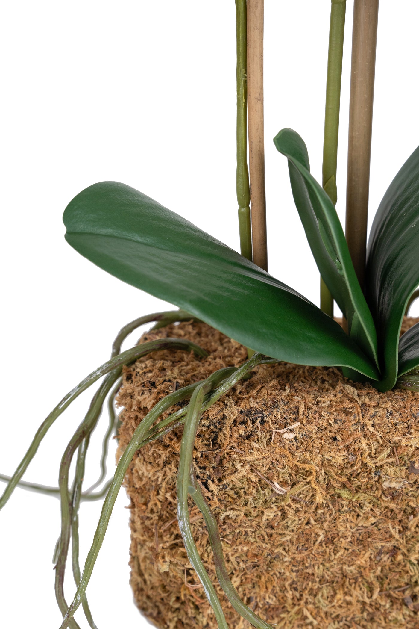 Orhidee artificiala alba cu aspect natural H54 cm cu 3 tulpini