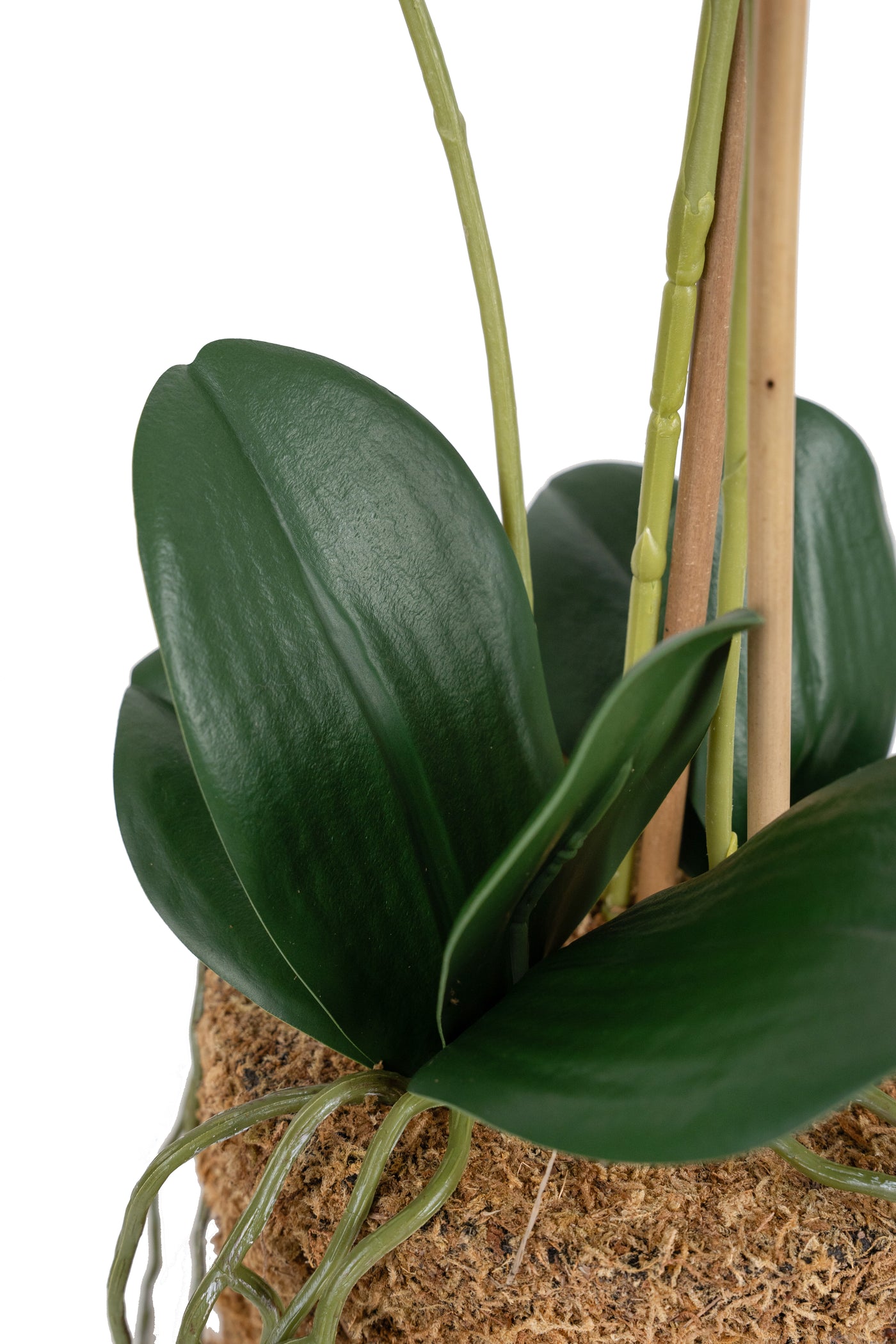 Orhidee artificiala alba cu aspect natural H54 cm cu 3 tulpini