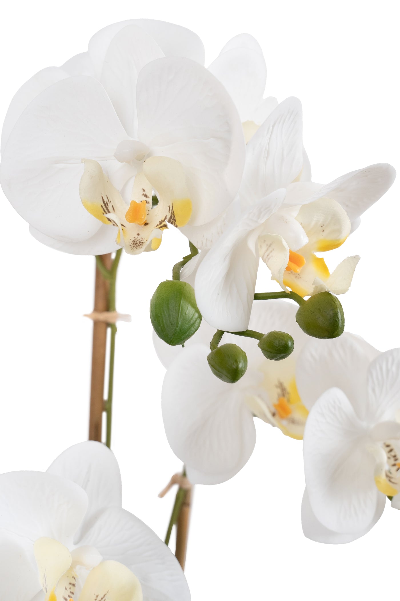 Orhidee artificiala alba cu aspect natural H54 cm cu 3 tulpini