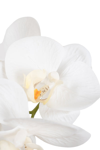 Orhidee artificiala alba cu aspect natural H54 cm cu 3 tulpini