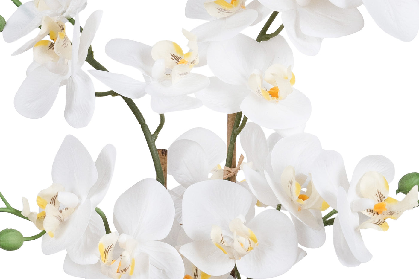 Orhidee artificiala alba cu aspect natural H54 cm cu 5 tulpini