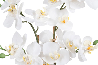 Orhidee artificiala alba cu aspect natural H54 cm cu 5 tulpini