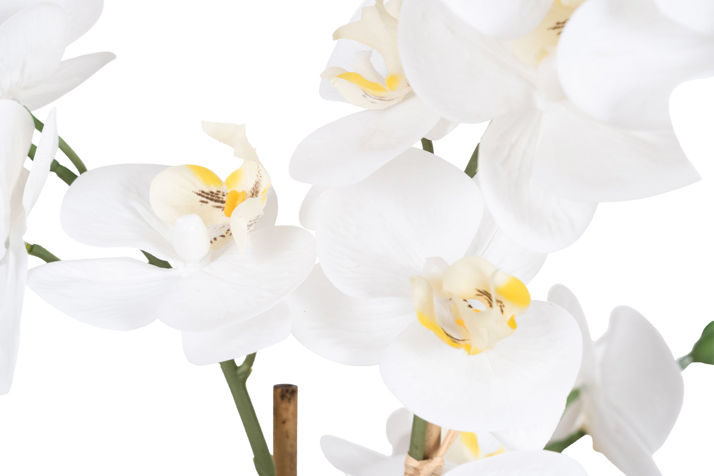 Orhidee artificiala alba cu aspect natural H54 cm cu 5 tulpini