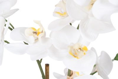 Orhidee artificiala alba cu aspect natural H54 cm cu 5 tulpini