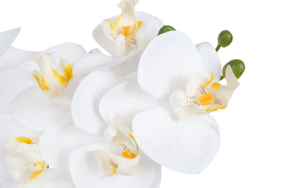 Orhidee artificiala alba cu aspect natural H55 cm cu 4 tulpini