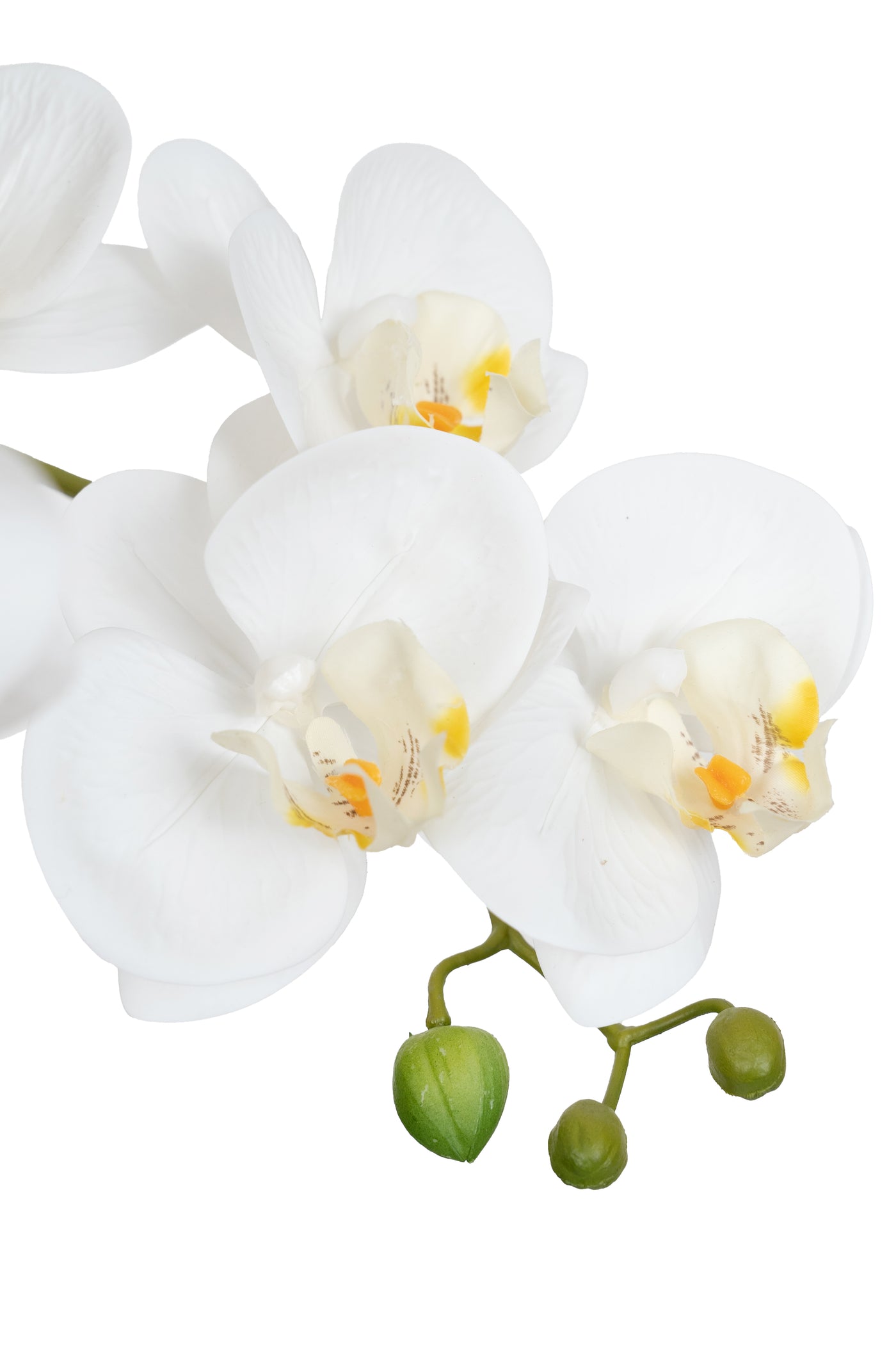 Orhidee artificiala alba cu aspect natural H56 cm cu 2 tulpini