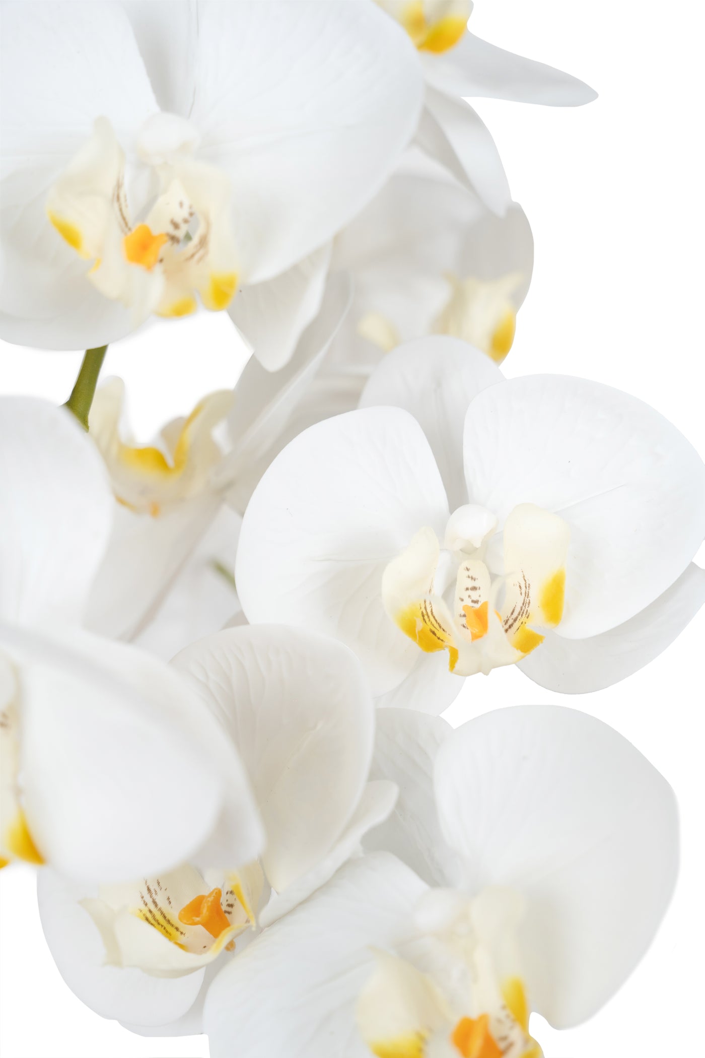 Orhidee artificiala alba cu aspect natural H56 cm cu 2 tulpini