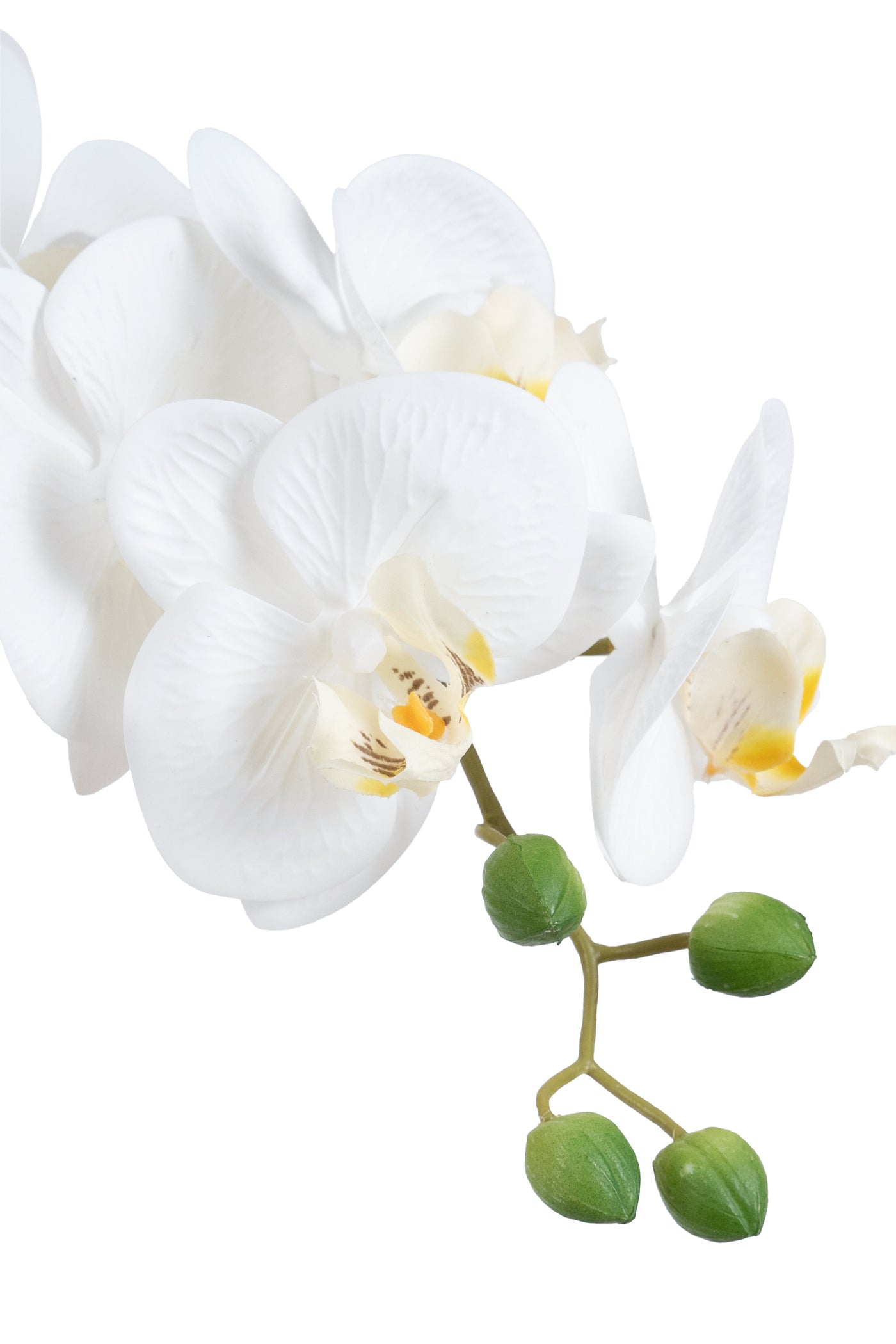 Orhidee artificiala alba cu aspect natural H58 cm cu 2 tulpini