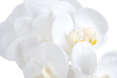 Orhidee artificiala alba cu aspect natural H58 cm cu 2 tulpini