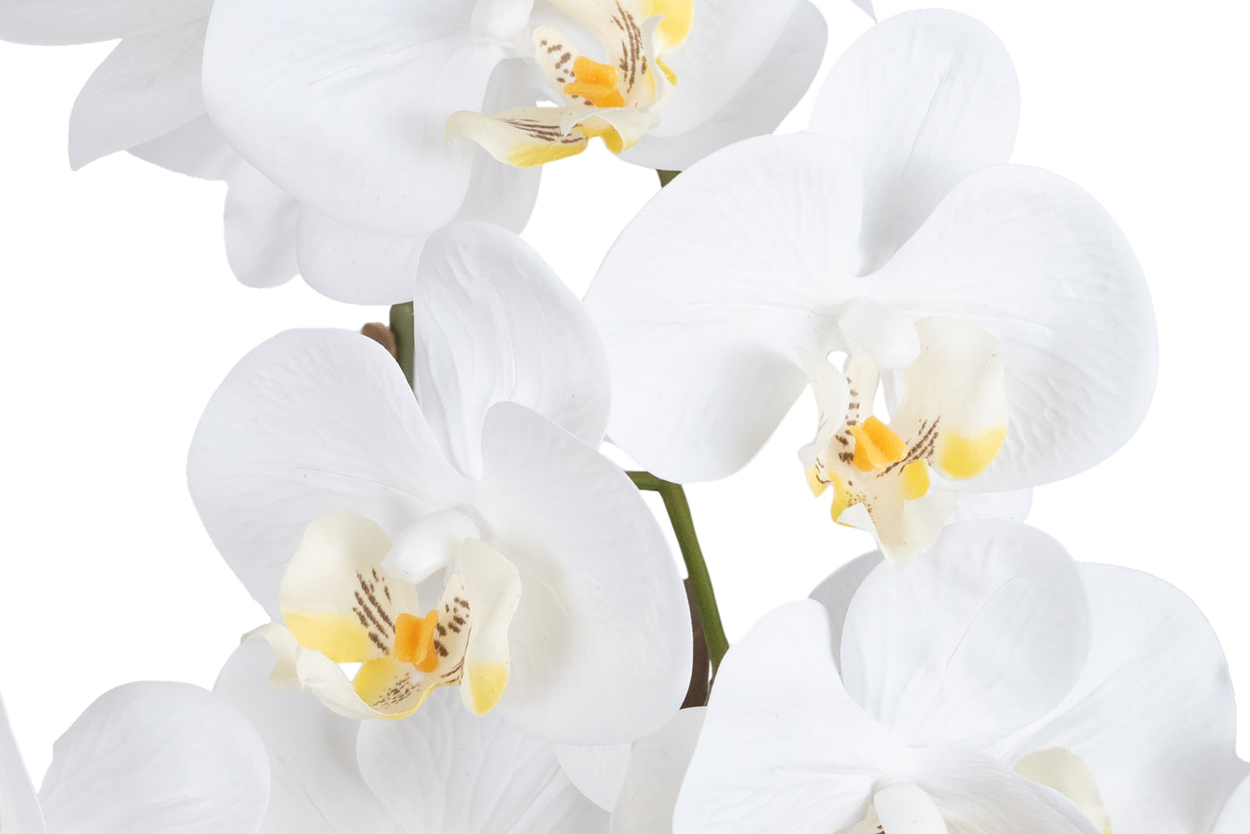 Orhidee artificiala alba cu aspect natural H58 cm cu 3 tulpini