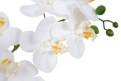 Orhidee artificiala alba cu aspect natural H59 cm cu 5 tulpini