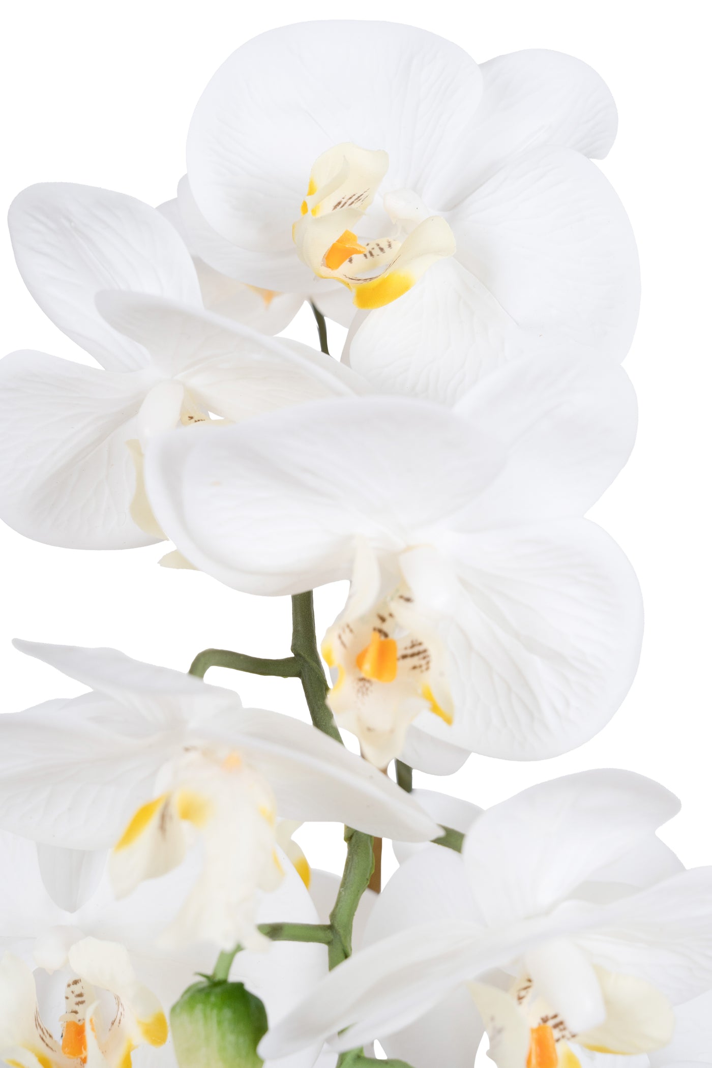 Orhidee artificiala alba cu aspect natural H61 cm cu 3 tulpini