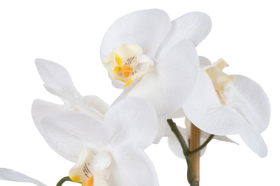 Orhidee artificiala alba cu aspect natural H61 cm cu 3 tulpini