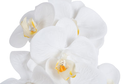 Orhidee artificiala alba cu aspect natural H61 cm cu 3 tulpini
