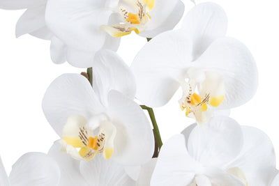 Orhidee artificiala alba cu aspect natural H61 cm cu 3 tulpini