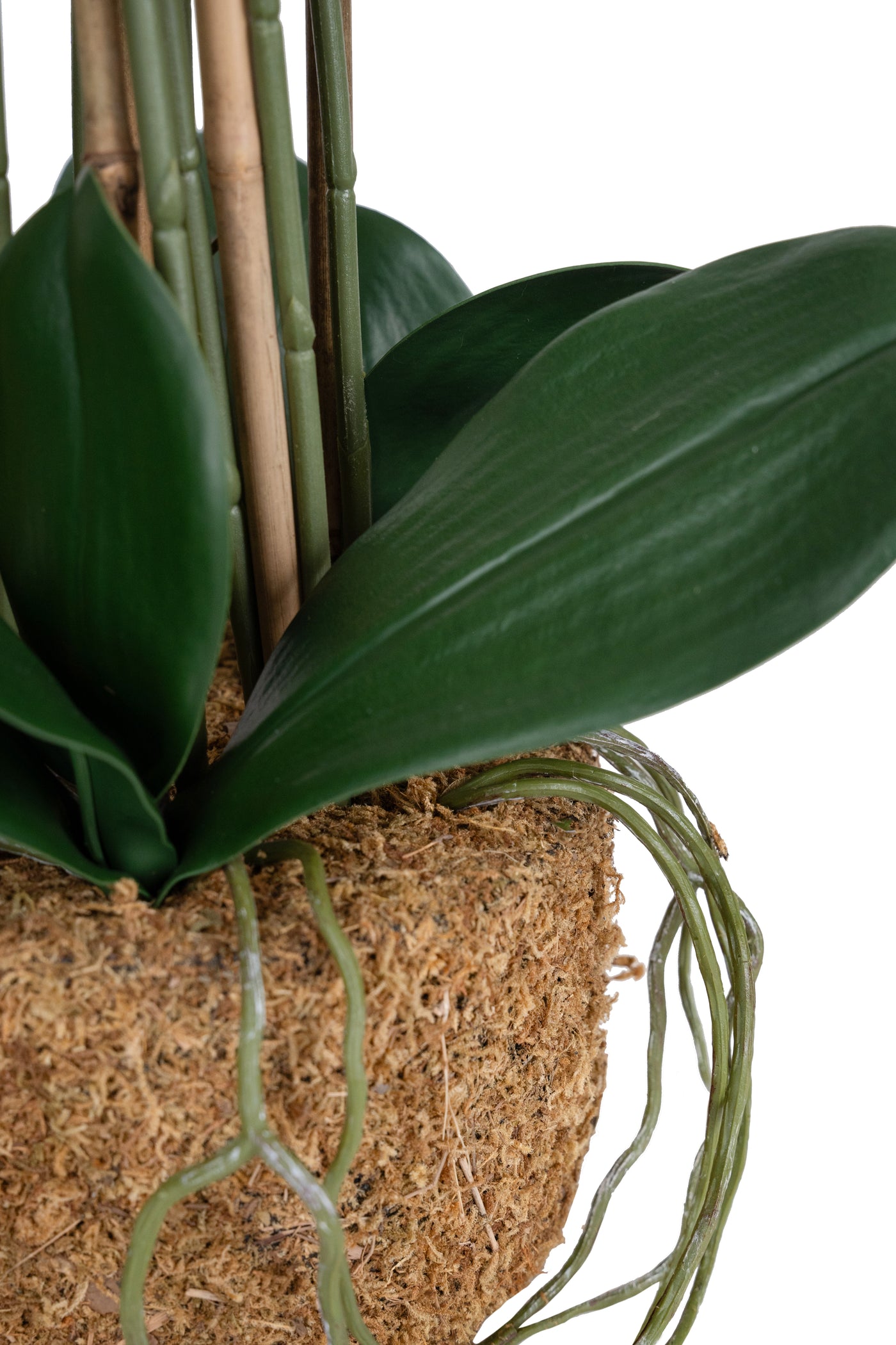 Orhidee artificiala alba cu aspect natural H68 cm cu 9 tulpini