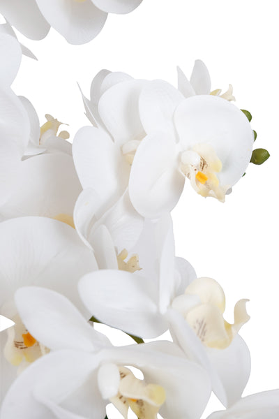 Orhidee artificiala alba cu aspect natural H71 cm cu 6 tulpini