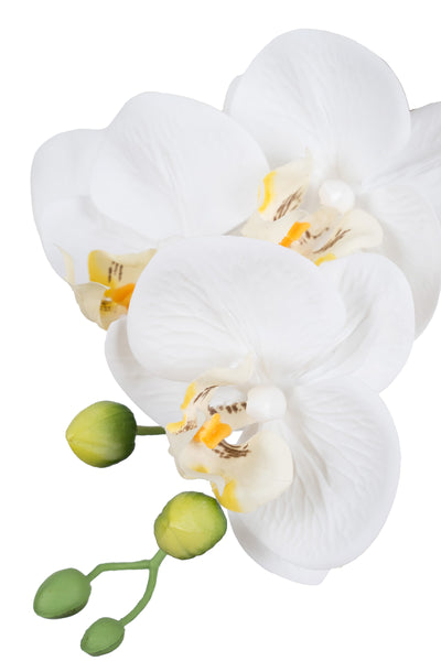 Orhidee artificiala alba cu aspect natural H72 cm cu 6 tulpini