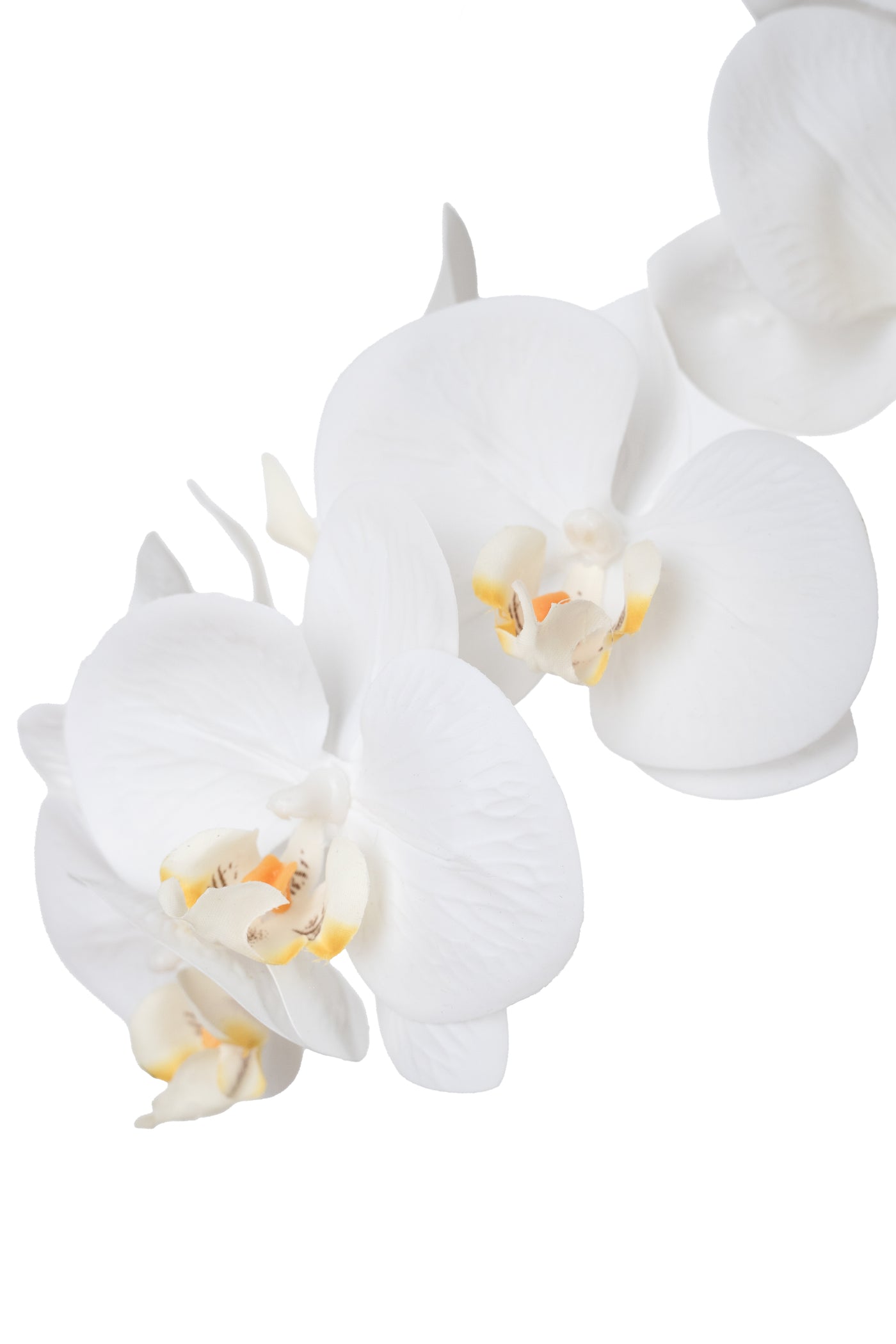 Orhidee artificiala alba cu aspect natural H80 cm cu 9 tulpini