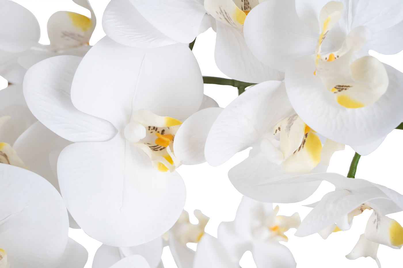 Orhidee artificiala alba cu aspect natural H85 cm cu 8 tulpini