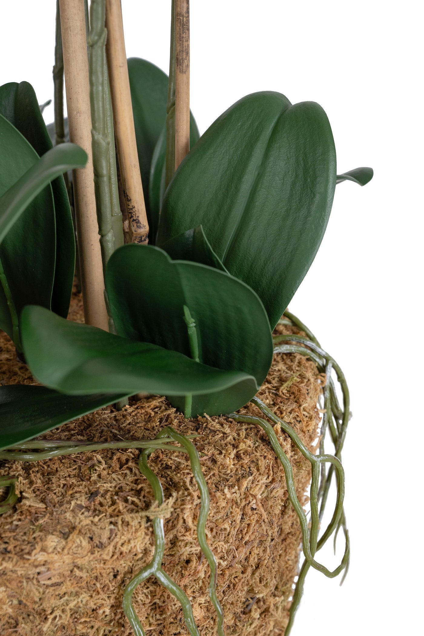 Orhidee artificiala alba cu aspect natural H90 cm cu 9 tulpini