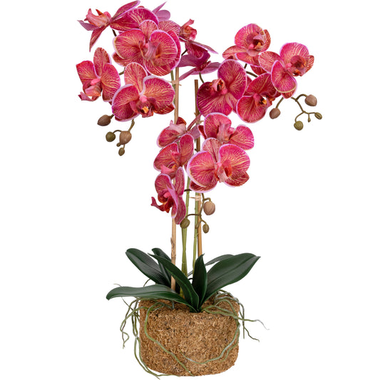 Orhidee artificiala cyclame cu aspect natural H64 cm cu 3 tulpini