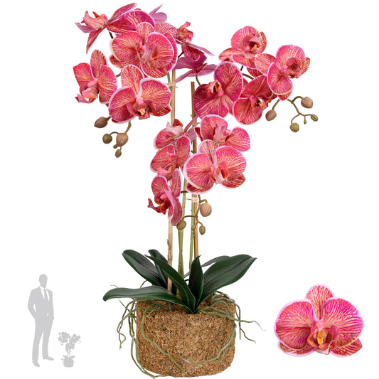 Orhidee artificiala cyclame cu aspect natural H64 cm cu 3 tulpini