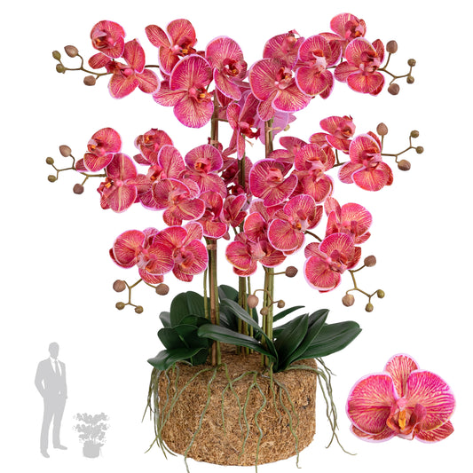 Orhidee artificiala cyclame cu aspect natural H66 cm cu 9 tulpini