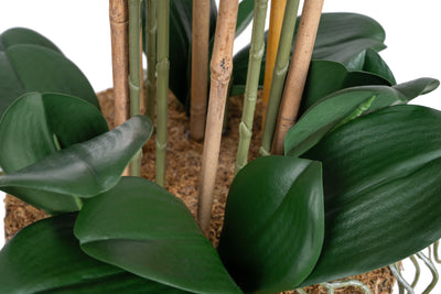 Orhidee artificiala grena cu aspect natural H85 cm cu 8 tulpini