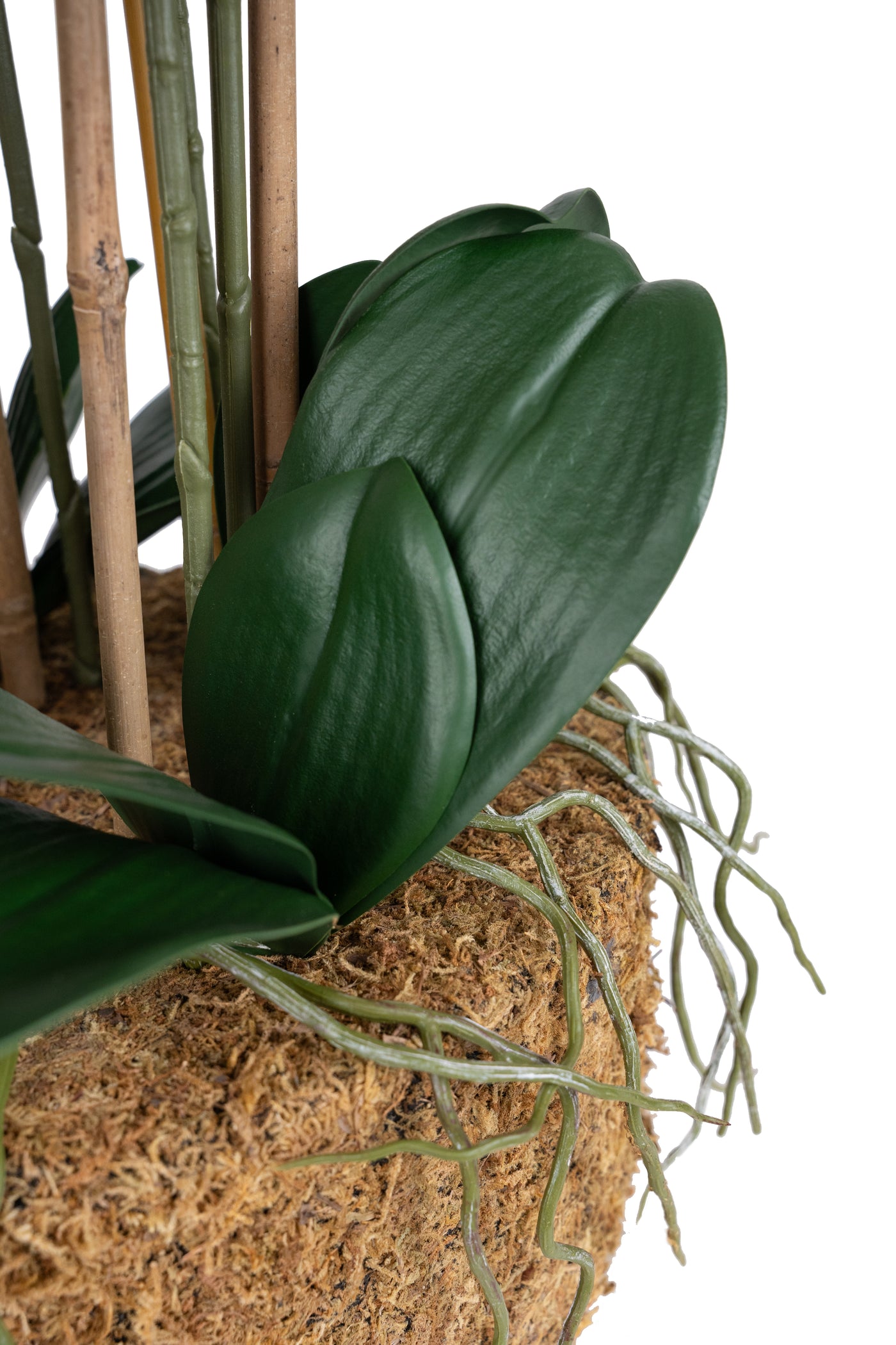 Orhidee artificiala grena cu aspect natural H85 cm cu 8 tulpini