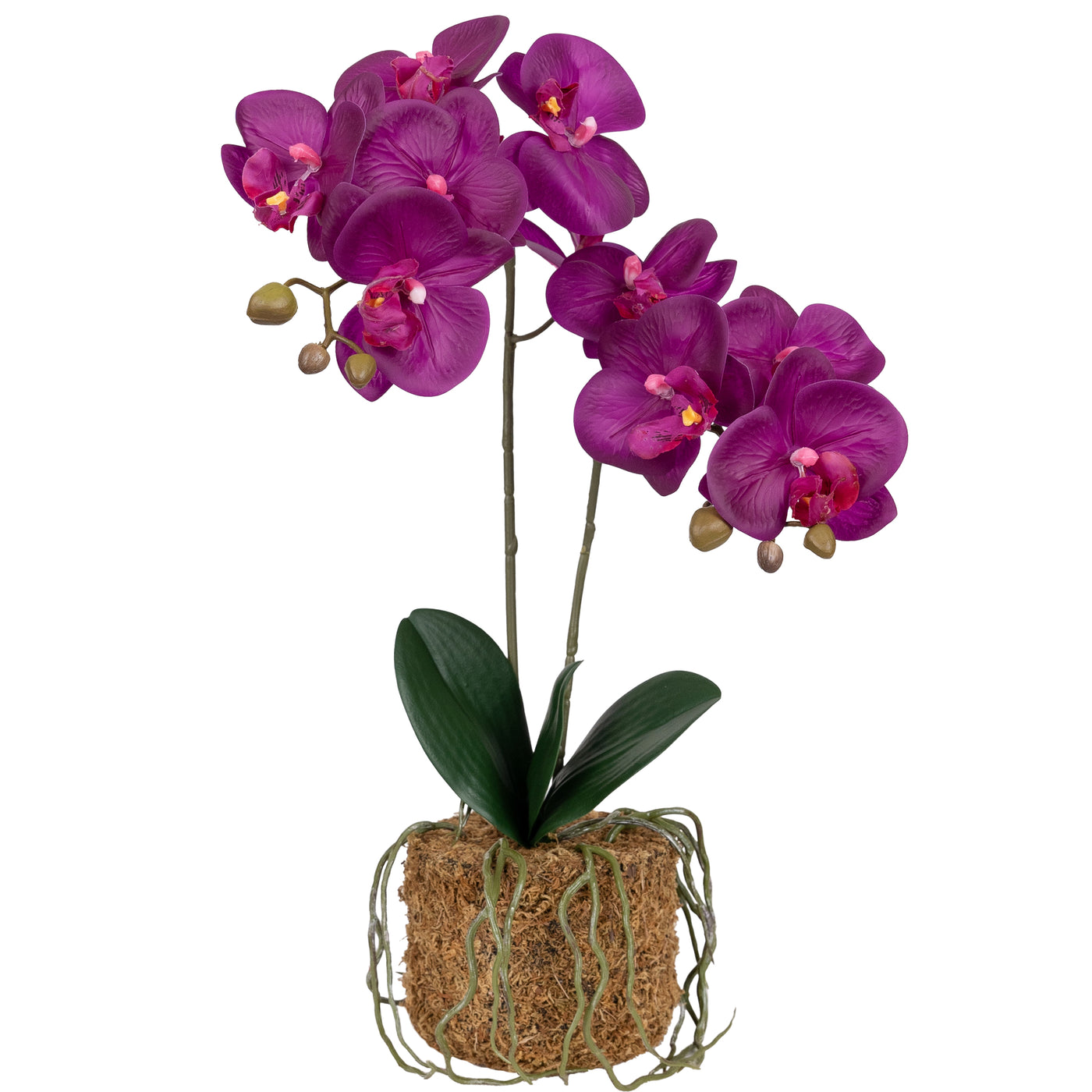 Orhidee artificiala mov cu aspect natural H53 cm cu 2 tulpini