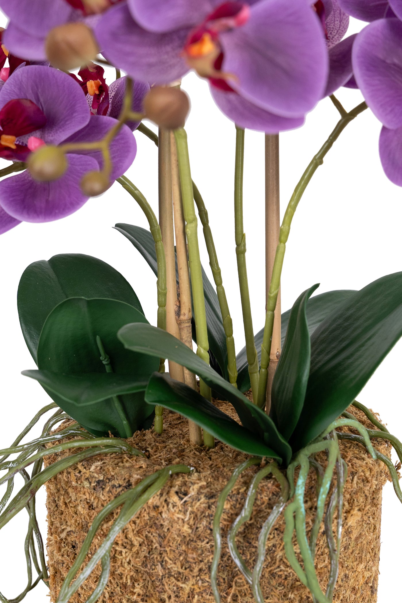 Orhidee artificiala mov cu aspect natural H59 cm cu 6 tulpini